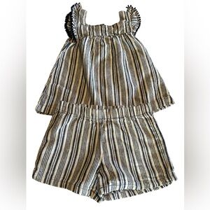 Carters 2 piece summer outfit with blue and white stripes size 18 mo